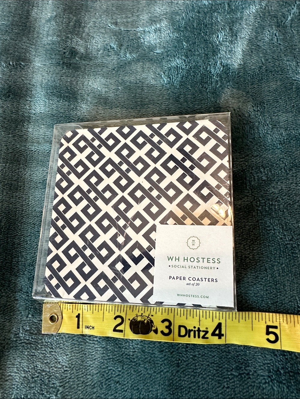 WH Hostess Geometric Navy + White Paper Coasters-NWT set of 20
